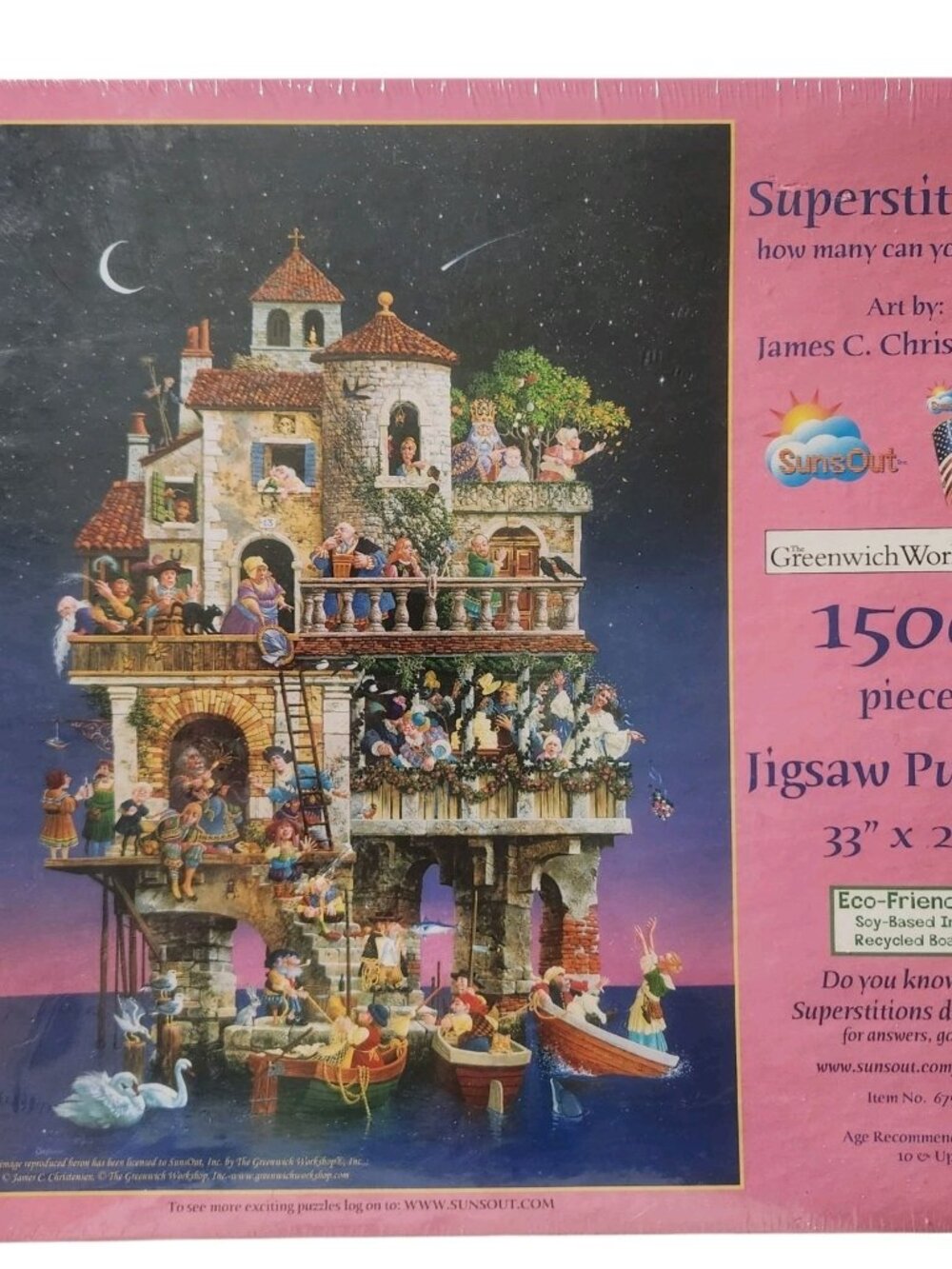James C Christensen Superstitions 1500 Piece Puzzle SunsOut New Sealed 24”x33”